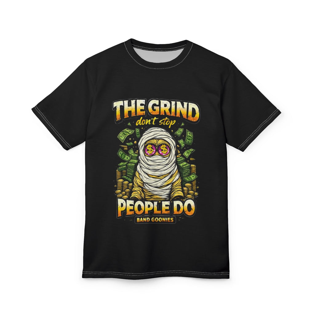 Unisex Cut & Sew T-Shirt | OG Goonie "The Grind Dont Stop, People Do"