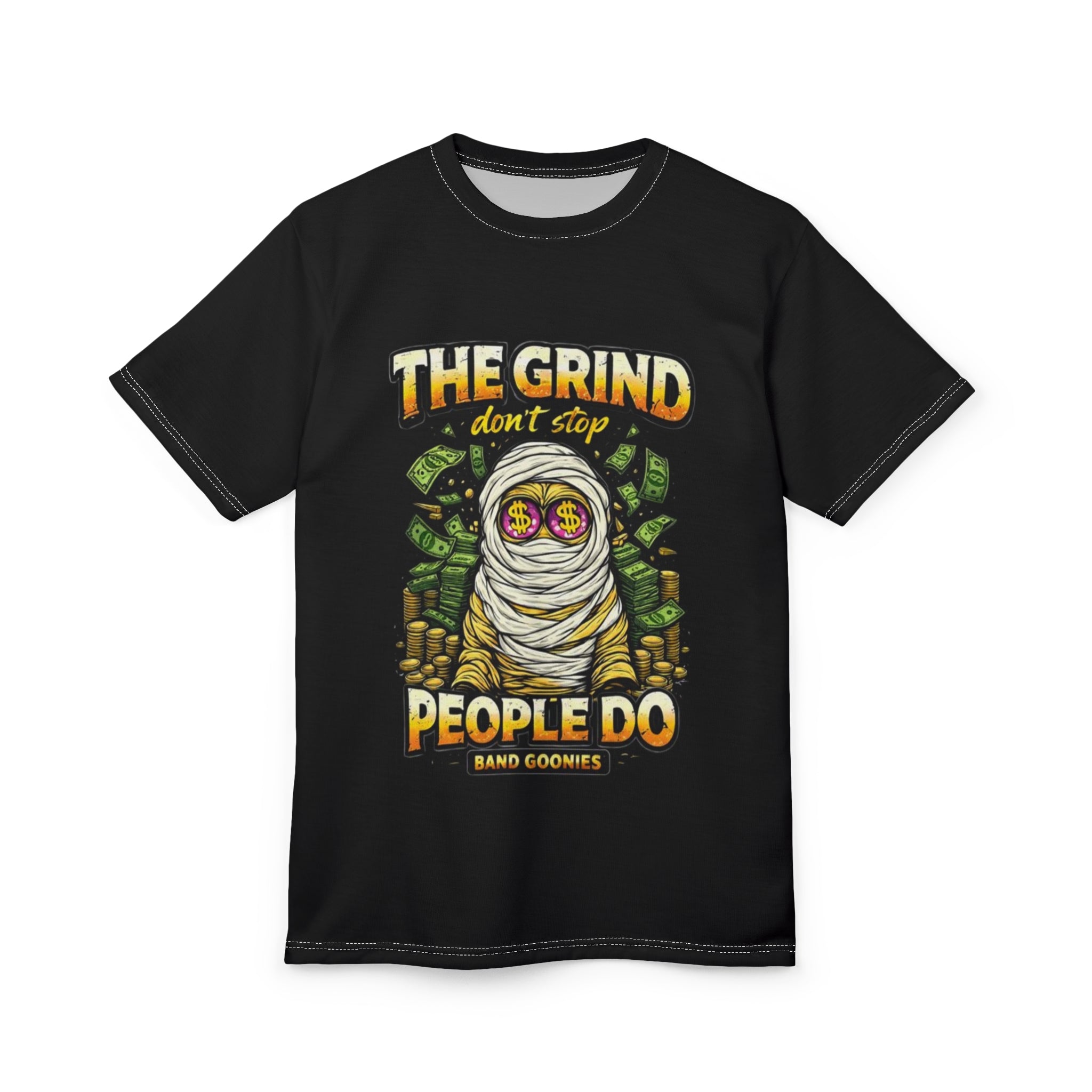 Unisex Cut & Sew T-Shirt | OG Goonie "The Grind Dont Stop, People Do"