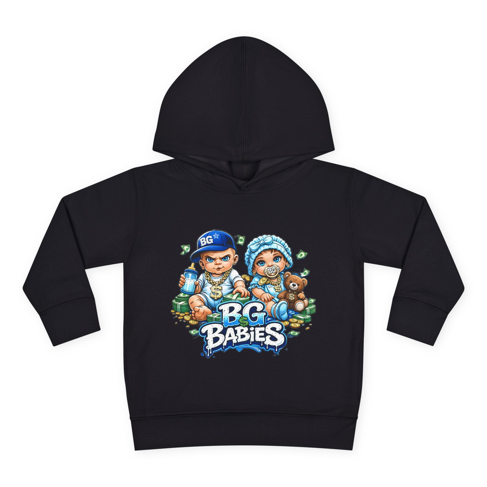 Toddler Pullover Fleece Hoodie | Blue BG Babies "Double Trouble"