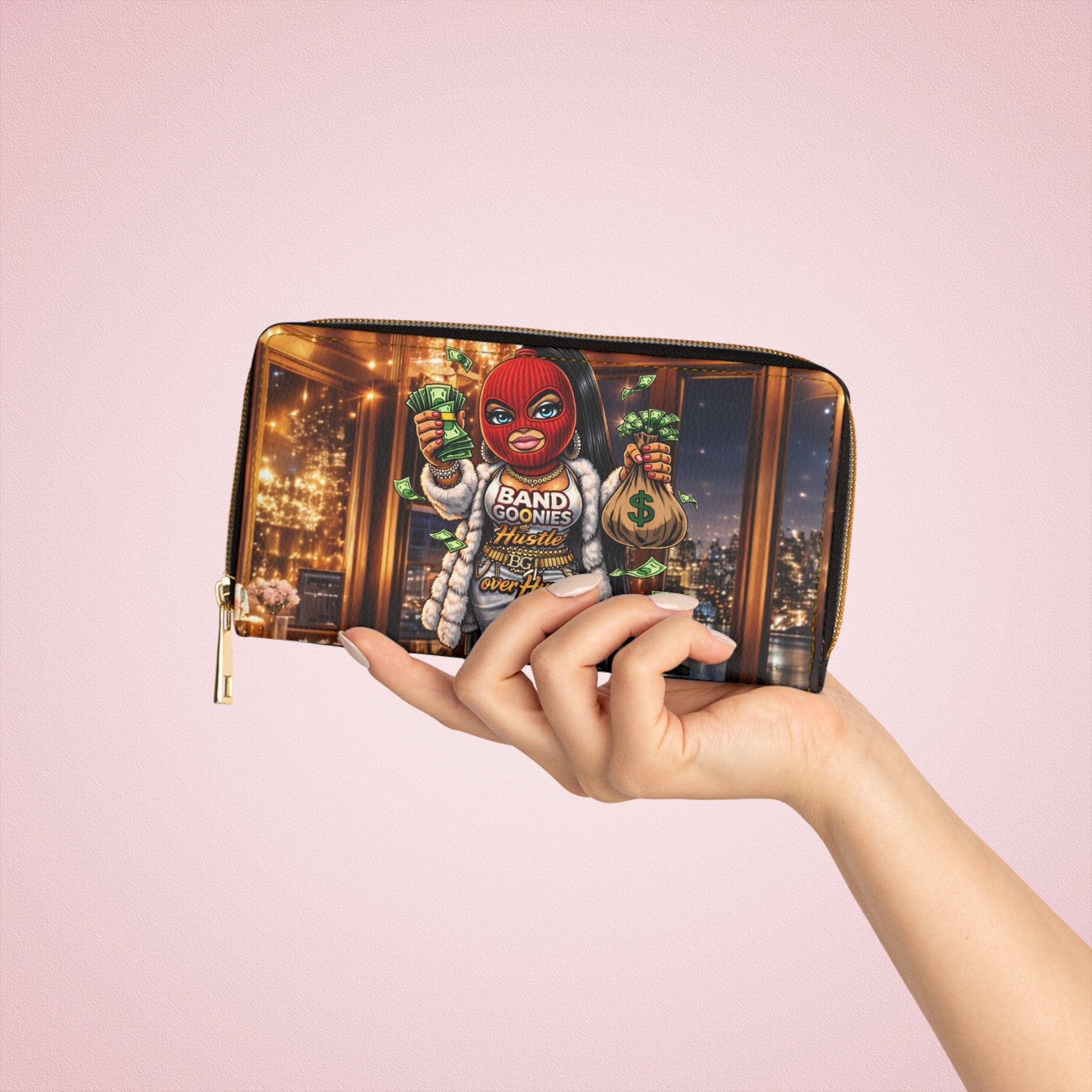 Zipper Wallet | Red Girl Goonie "Hustle over Hype"